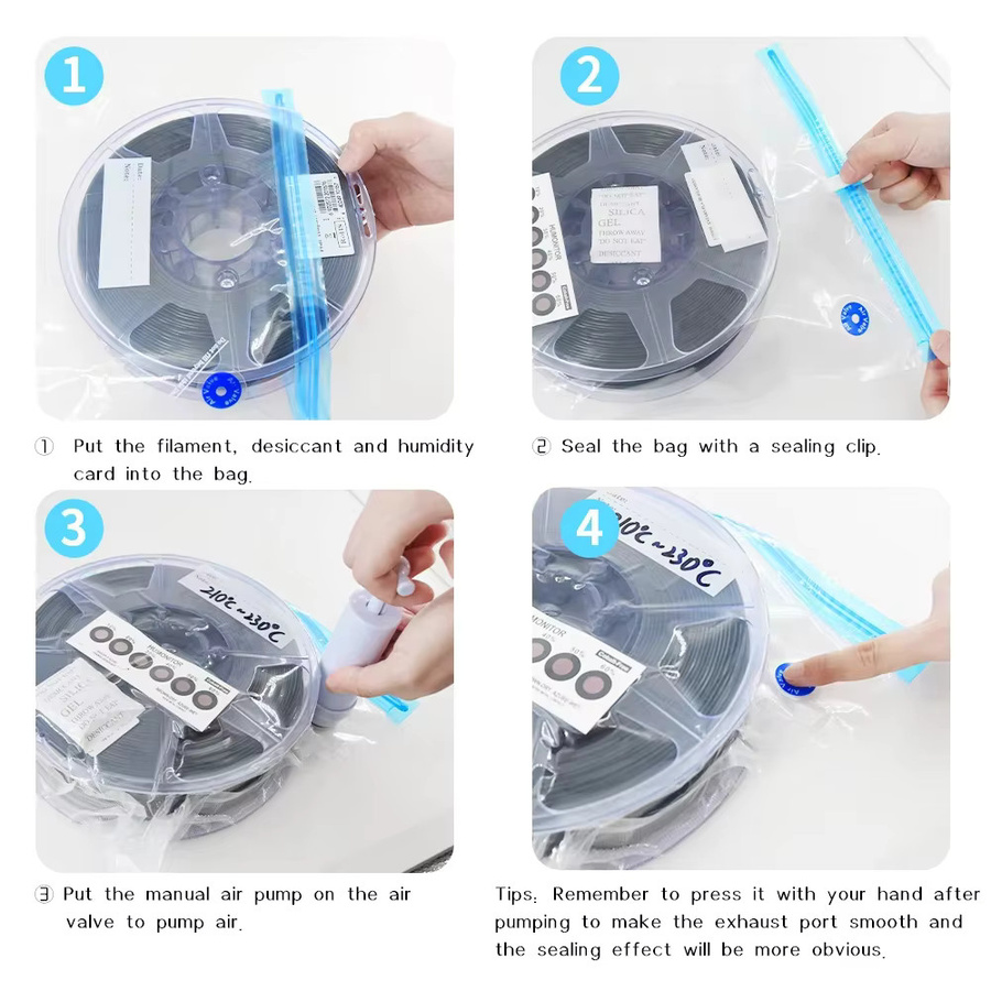 Xiao Xiao Vakuumbeutel für 3D-Drucker-Filament, feuchtigkeitsbeständige Aufbewahrungstaschen mit Versiegelung, transparent - Bild 2