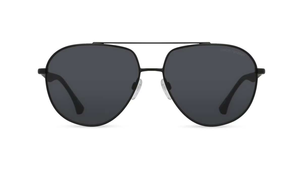 Emporio Armani EA 2096 Sonnenbrille Pilot, Vollrand, Metall, Herren, Schwarz, Grau - Bild 1