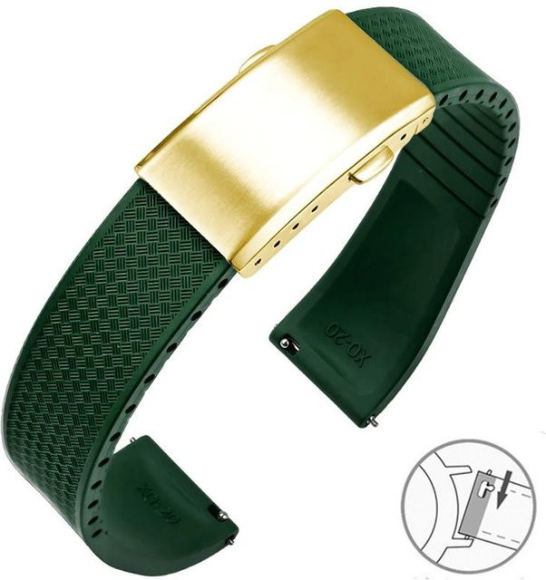 Gurtfreak Uhrenarmband Fluorkautschuk, Tropic, Edelstahl, Schwarz, Unisex - Bild 1