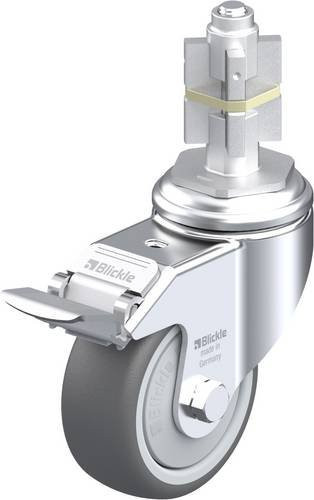 Blickle LKRA-PATH 80KF-11-FI-E15 Lenkrolle mit Feststeller in Grau und Silber, Rad-Durchmesser: 80 mm, Tragfähigkeit: 120 kg - Bild 1