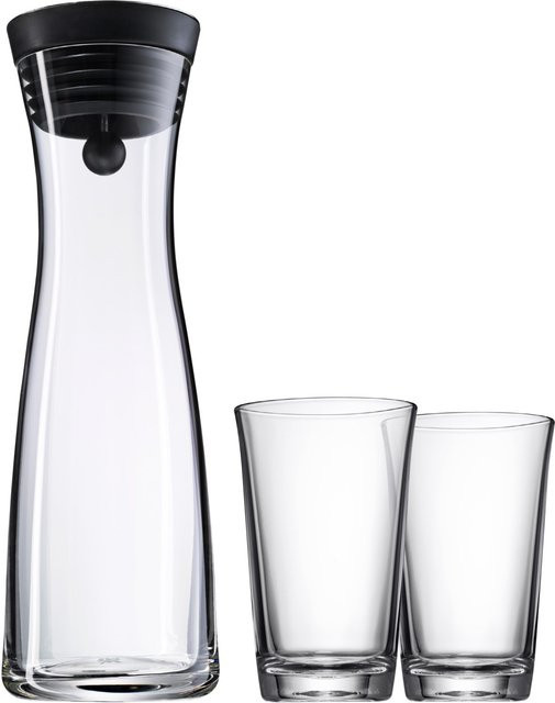 WMF Wasserkaraffe mit 2 Gläsern aus Glas, transparent, mit tropffreiem Ausguss - Bild 1