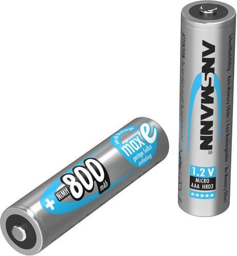 Ansmann maxE HR03 Micro AAA Akku NiMH 800 mAh 1.2V Silber - Bild 1