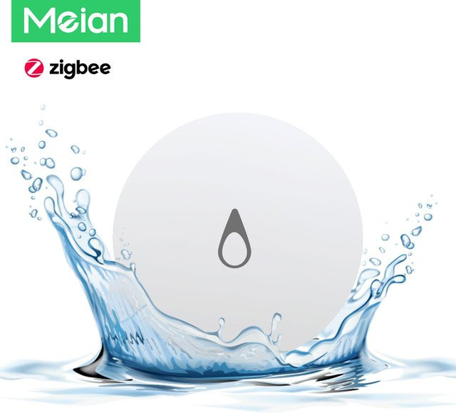 Meian ZigBee Wasserleck-Sensor für Smart Home, Wasserdichter Überlauf-Alarm in Weiß - Bild 1