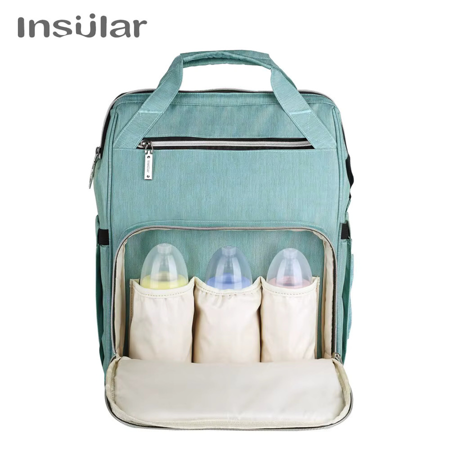 Insular Wickeltasche als Rucksack mit großer Kapazität für unterwegs in Pink oder Türkis - Bild 4