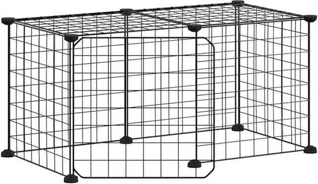 vidaXL 8-teiliger Haustierkäfig aus Stahl in Schwarz Modell 6 B/T/H: 35 x 35 x 35 cm - Bild 1