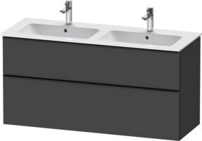 Duravit Waschtischunterschrank D-Neo Wandhängend Schwarz Matt B: 128 cm, T: 46,2 cm, H: 62,5 cm - Bild 1