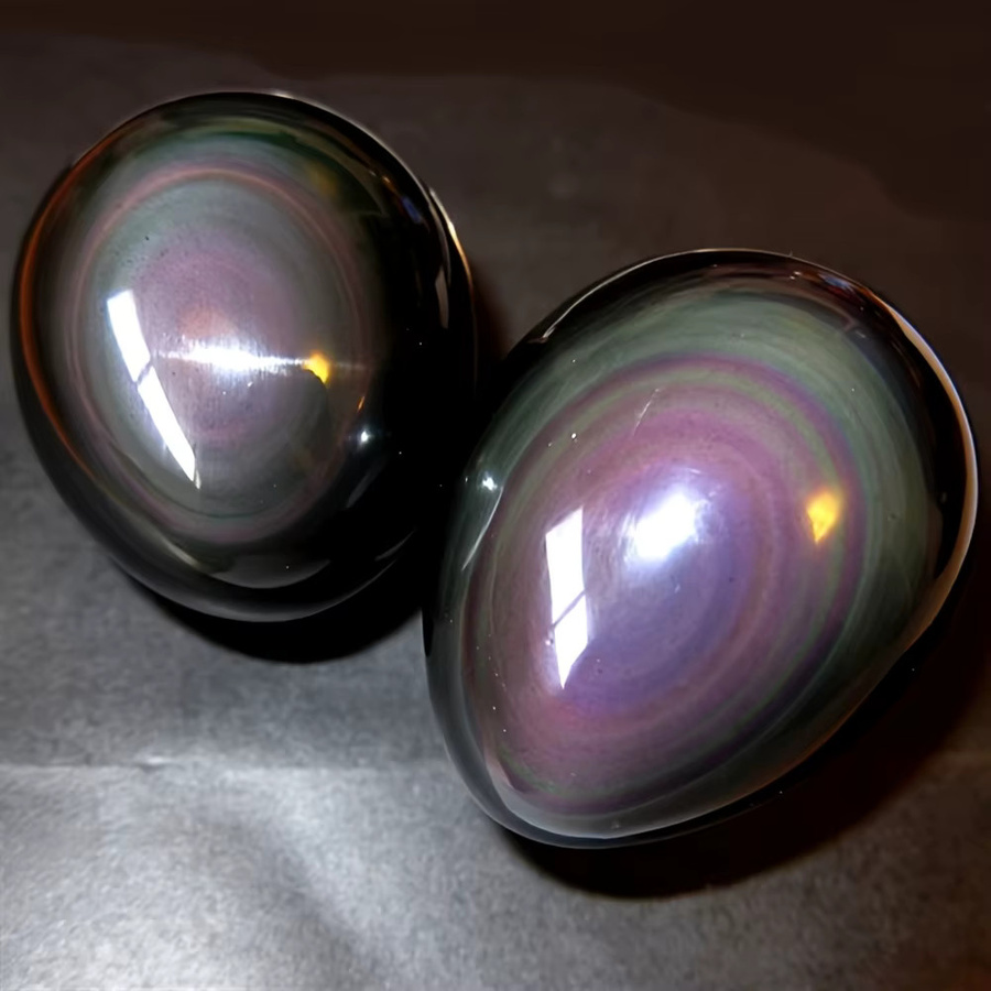 CrystalHola Regenbogen-Obsidian-Kristall in eiförmiger Form, multicolor, polierter Stein zur Heimdekoration - Bild 6