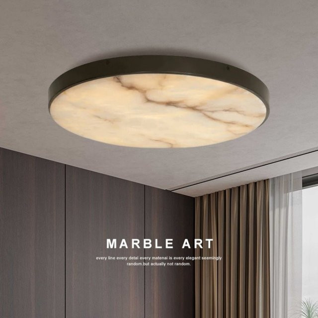 ZIMULONG Moderne Deckenleuchte aus Kupfer und echtem Marmor in Schwarz und Gold für Wohnzimmer und Schlafzimmer - Bild 1