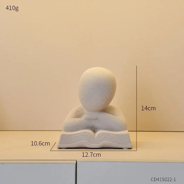 Moderne Keramik-Wohnfigur in Grau als künstlerische Dekoration für dein Zuhause oder dein Büro - Bild 1