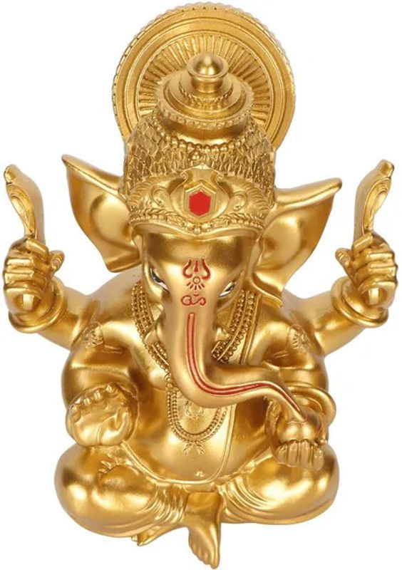 Ganesha Statue von GoolRC als dekoratives Ornament aus Kunstharz in Gold - Bild 1