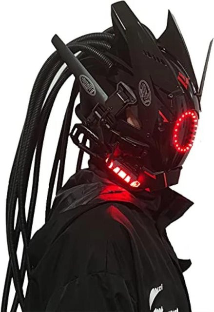 Cyberpunk-Maske mit runden Lichtern und gewebten Masken Rollenspiel - Bild 1