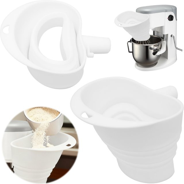 KitchenAid Silikon-Mehltrichter in Weiß für Artisan KSM150 und 4,5–5 Qt Tilt-Head Standmixer - Bild 1