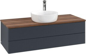 V&B Waschtischunterschrank Antao mit Frontstruktur und Beleuchtung, Farbe: Weiß, B/T/H: 120 x 50 x 50 cm - Bild 1