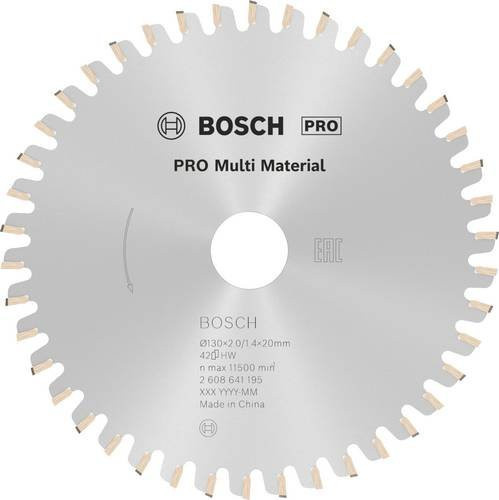 Bosch Multi Material Kreissägeblatt Hartmetall Silber Durchmesser: 130 mm, Bohrung: 20 mm, Zähne: 42 - Bild 1