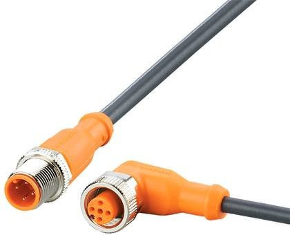 ifm electronic EVC171 Verbindungsleitung mit Stecker gerade und Buchse gewinkelt, orange, Länge: 1,3 m, 4 bis 5 Polzahl - Bild 1