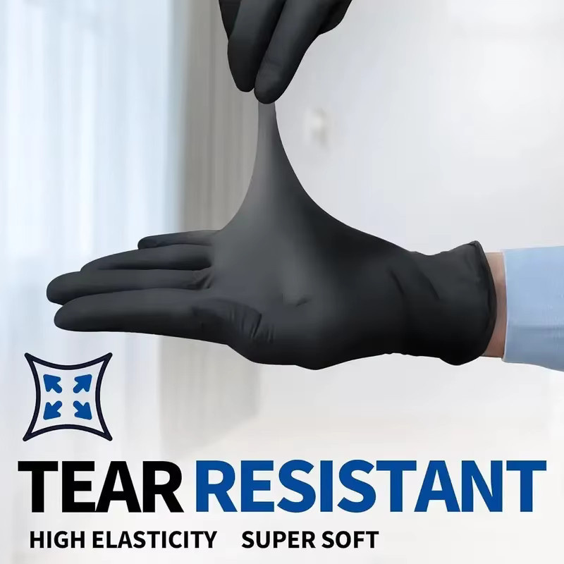 INMAICH Einweg Nitril-Handschuhe Schwarz, latexfrei und strukturiert, 4 Mil Stärke, 20–100 Stück - Bild 3