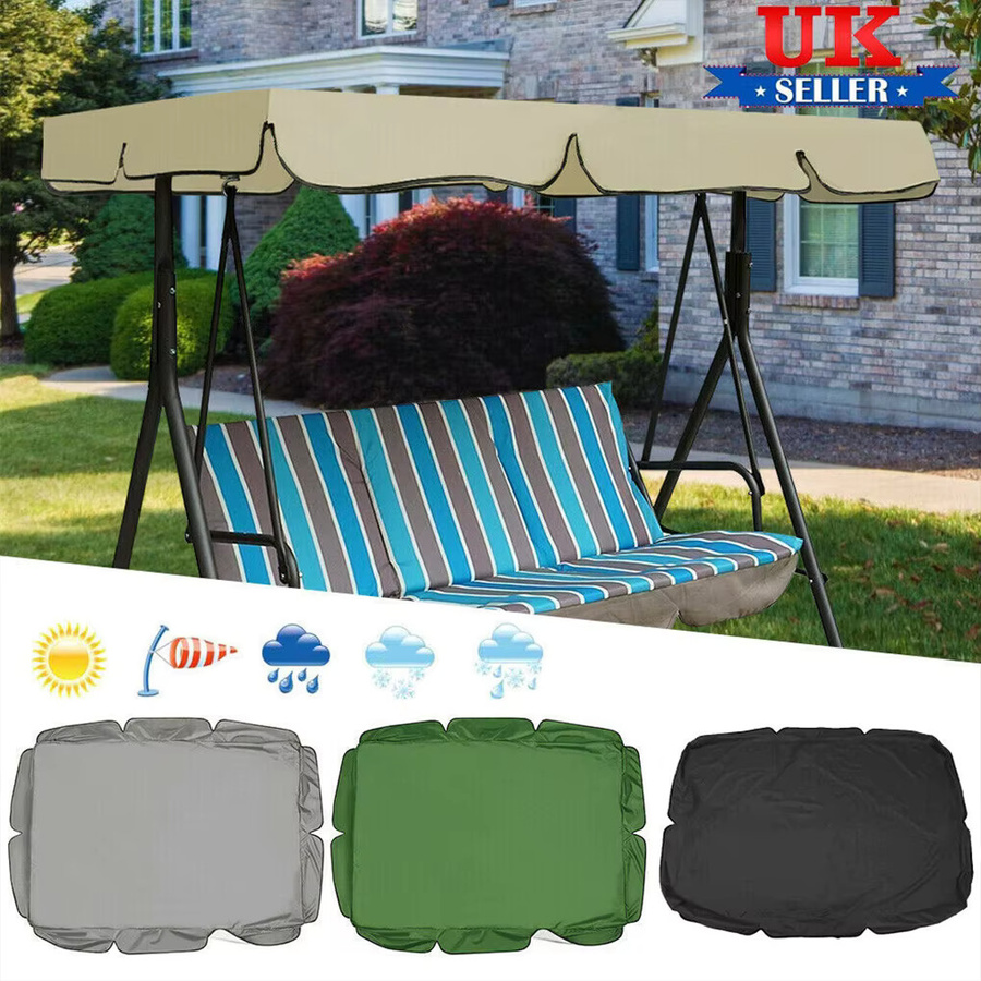 Wasserdichter Outdoor Schaukel Stuhl Bezug als Sonnenschutz Baldachin für Garten und Spielplatz in Schwarz - Bild 3