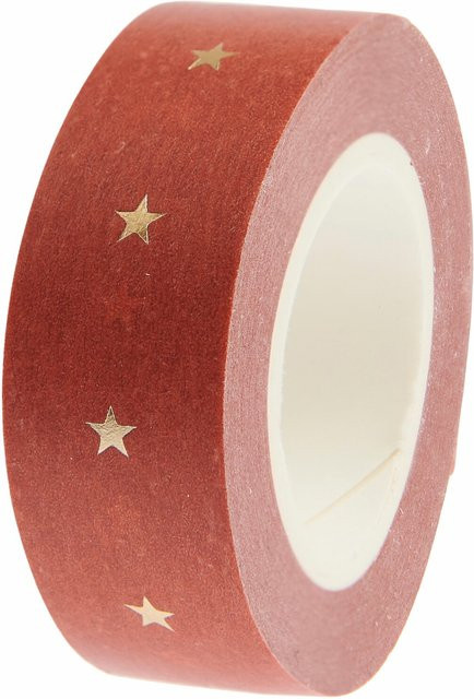 Rico Design Paper Poetry Tape Sterne Weihnachtsmarkt in Rostrot/Gold - Bild 1