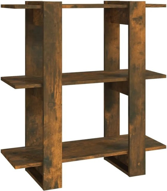 vidaXL Bücherregal und Raumteiler in Räuchereiche, B/T/H: 80 x 30 x 87 cm - Bild 1