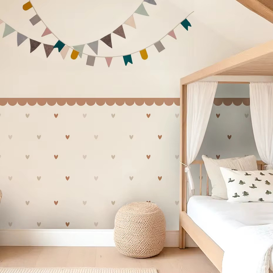 Kingsmile Boho Wandaufkleber mit Herz und gewelltem Rand für Kinderzimmer und Wohnzimmer - Bild 2