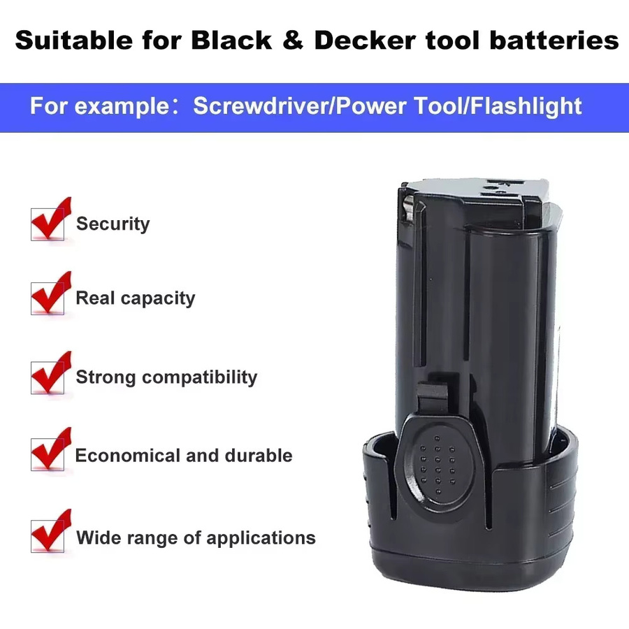 KEPAH Li-Ion Akku 12V 3000mAh in Schwarz für Elektrowerkzeuge und Akkuschrauber kompatibel mit BD BL1110 BL1310 BL1510 LB12 LBX12 EGBL108 - Bild 5
