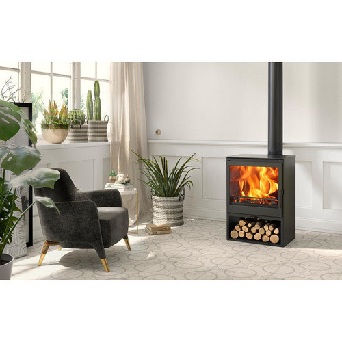 PANADERO Kaminofen Saphir aus Stahl in Schwarzmetallic mit 7,1 kW Leistung, B/T/H: 95,0 x 65,5 x 65,5 cm - Bild 2