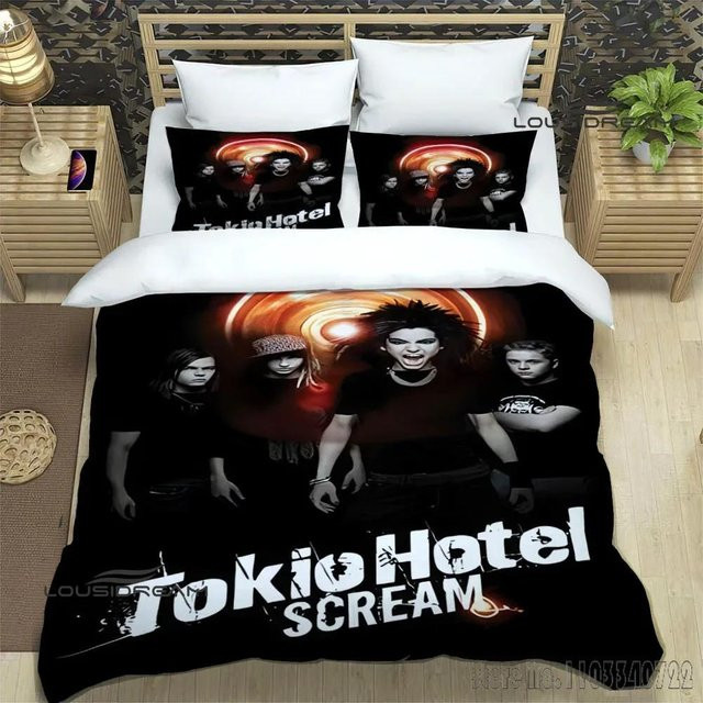 JMG Household Supplies Tokio Hotel Bettwäsche-Set mit Grafikdruck, Multicolor, B/H: 200 x 229 cm - Bild 1