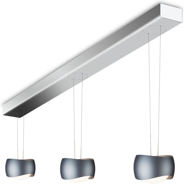 Oligo Curved Slack-Line LED-Pendelleuchte 3-flammig in Basalt und Chrom mit Tunable White (2200K - 5000K) und Casambi-Steuerung - Bild 1
