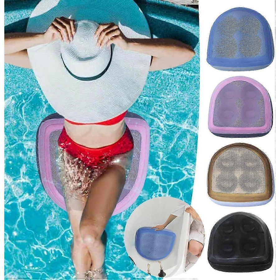 LATILEARN 2er-Pack Aufblasbarer Whirlpool-Sitz aus PVC mit Saugnäpfen für ergonomische Rückenstütze und Komfort, Schwarz - Bild 3