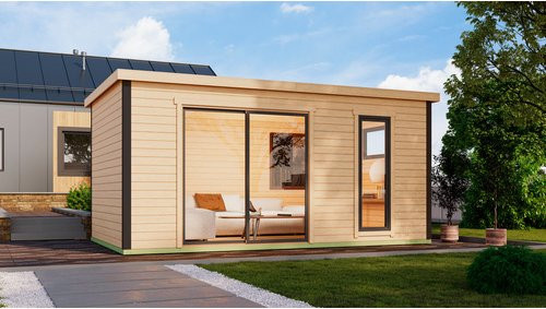 Lasita Maja Gartenhaus Austin in braun mit Flachdach, B/H/T: 525,2 x 239,4 x 315,2 cm - Bild 1