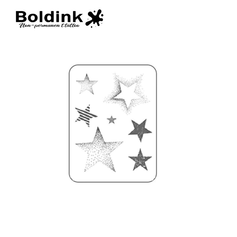 Boldink Star Tattoo Patch Set, 7 Sternentwürfe, wasserdicht - Bild 4