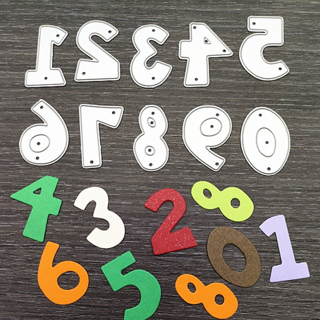 Quadratische Metall-Schneidwerkzeuge mit Zahlen und Alphabet für Scrapbooking, Kartenherstellung und DIY-Bastelarbeiten in Multicolour - Bild 1