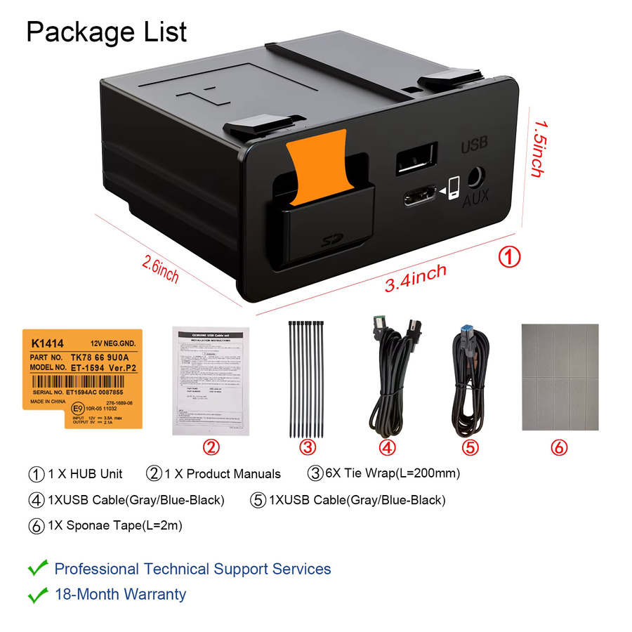 Bphuny USB-C Mazda CarPlay und Android Auto OEM Retrofit Media Kit in Schwarz für Mazda 2 3 6 CX3 CX5 CX8 CX9 MX5 Miata TK78669U0C-2024 - Bild 5