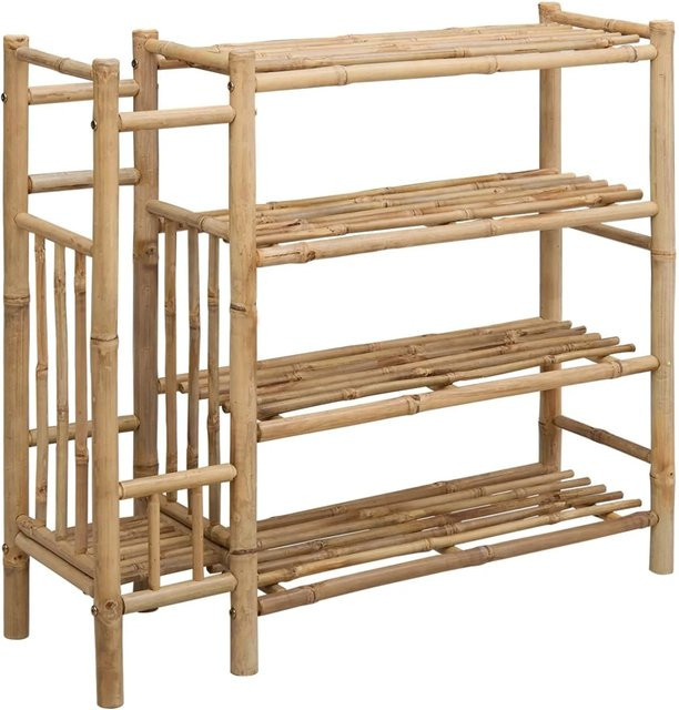 vidaXL Schuhregal aus Bambus in Natur/Braun mit Stauraum für den Flur, B/T/H: 88 x 27 x 80 cm - Bild 1