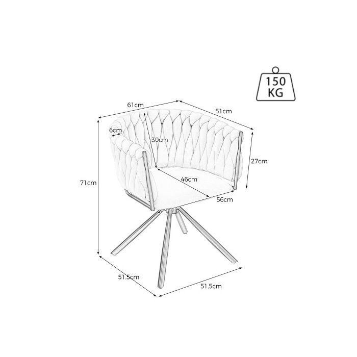 MUVOE Esszimmerstühle 4er-Set in Beige aus Samt mit 360 Grad Drehsitz und ergonomischer geschwungener Rückenlehne - Bild 2