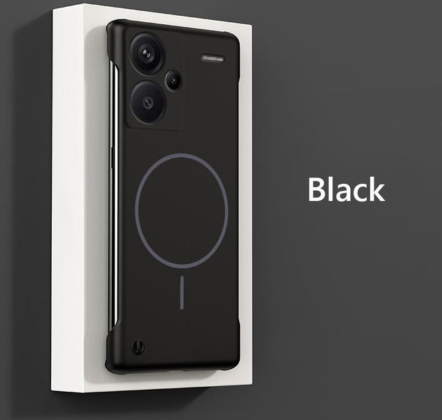 Rahmenlose magnetische kabellose Lade-Handyhülle für Xiaomi Redmi Note 13 Pro Plus 5G, schlanke harte Rückabdeckung in Schwarz, Cyan, Beige, Grau oder Pink - Bild 1