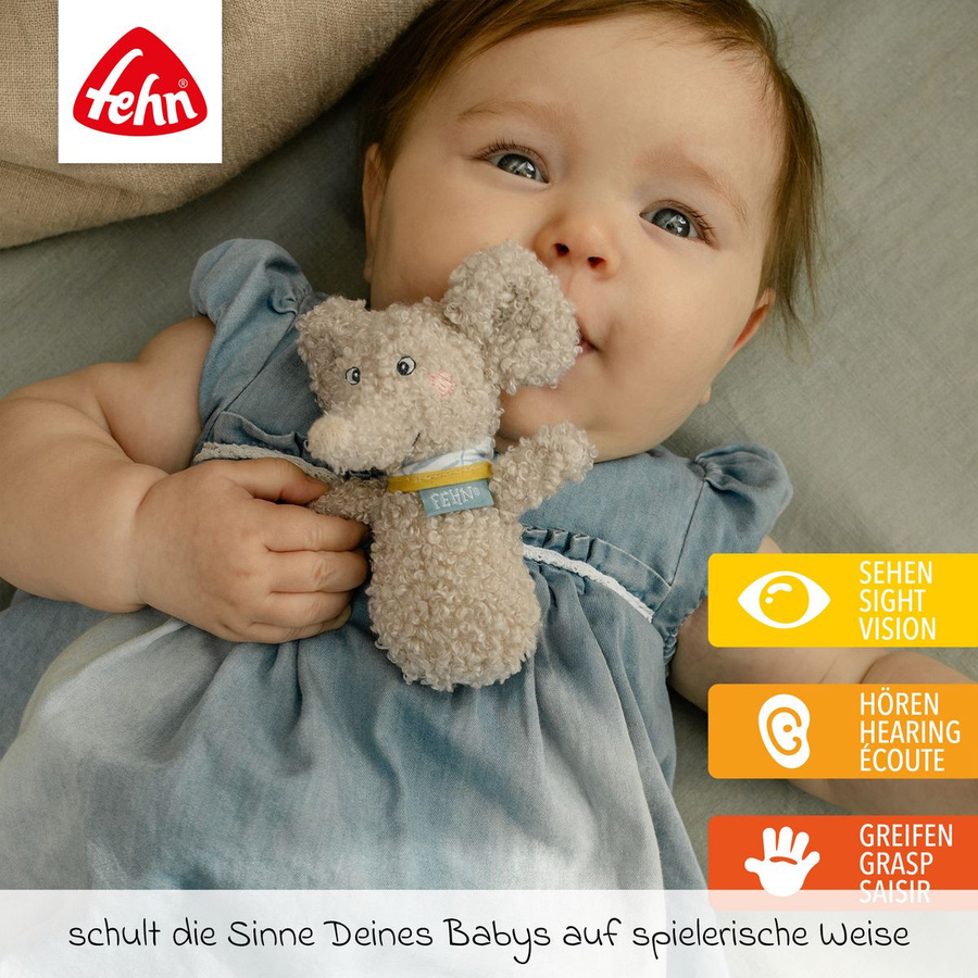 Fehn Mini-Rassel Elefant Erik, ab 0 Jahre - Bild 1