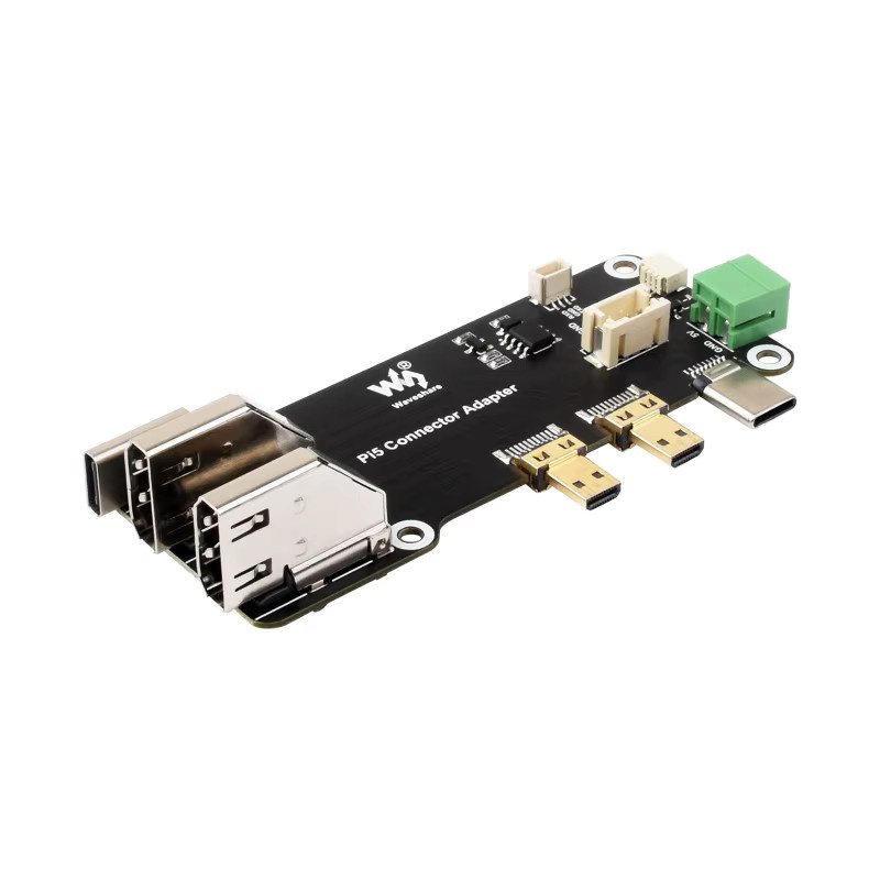 Waveshare Micro HDMI zu HDMI Multifunktionsadapter in Schwarz, kompatibel mit Raspberry Pi 5 und 4B mit Micro USB und HDMI Anschlüssen - Bild 2