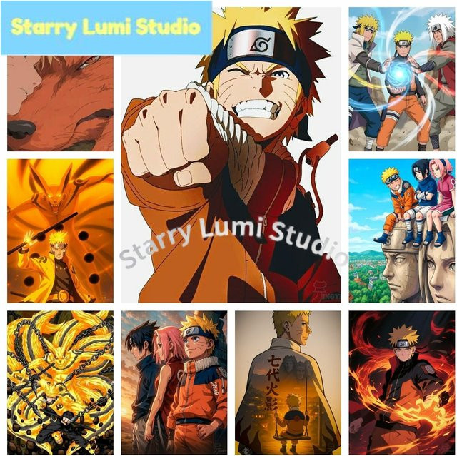 KAYOU Naruto 5D DIY Diamantmalerei Mosaik Set mit Strass für Kinder und Hobby zur Heimdekoration - Bild 1