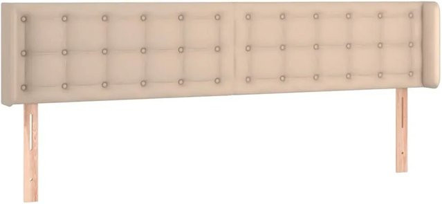 vidaXL LED Kopfteil aus Kunstleder in Cappuccino-Braun mit USB-Anschluss und integrierter Beleuchtung, B: 183 cm, T: 16 cm, H: 78-88 cm - Bild 1