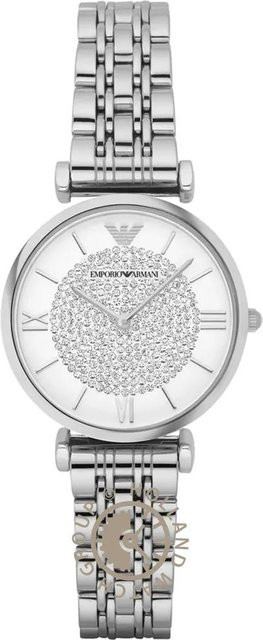 Emporio Armani Armbanduhr, Quarz, Edelstahl, Silber, Weiß, Damen - Bild 1
