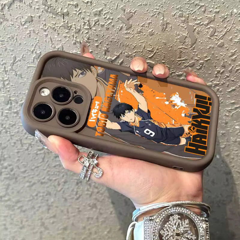 Haikyuu Volleyball Anime Silikon Handyhülle für Apple iPhone 17 16 15 14 13 12 Mini 11 Pro Max mit Augenleiter-Design - Bild 3