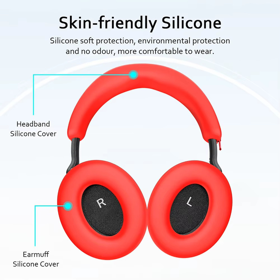 Sennheiser MOMENTUM 4 Silikon-Headset-Hülle Set aus weichen Ohrpolstern und Kopfbügel-Abdeckung in Schwarz - Bild 4