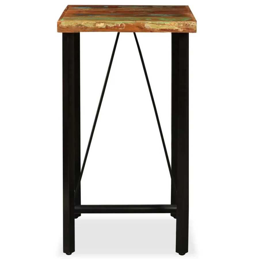 vidaXL Bartisch aus Massivholz im Industrial Design, Farbe Braun, B/T/H: 60 x 60 x 107 cm - Bild 2