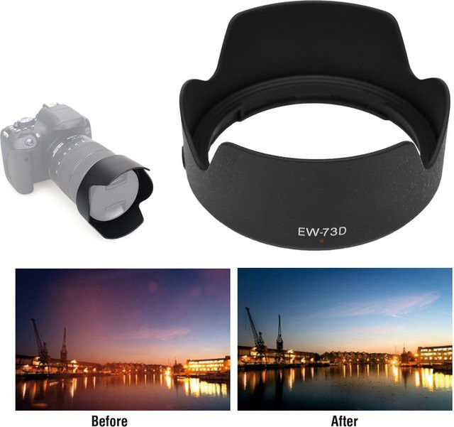 Canon EW-73D Kamera-Gegenlichtblende in Schwarz für Canon EF-S 18–135 mm f/3,5–5,6 IS USM - Bild 1