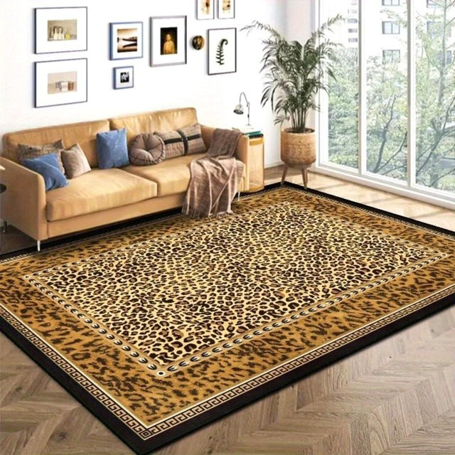 Maschinenwaschbarer Teppich von Lodestar mit klassischem Leopardenmuster in Multicolour, B/T: 240 x 180 cm - Bild 1