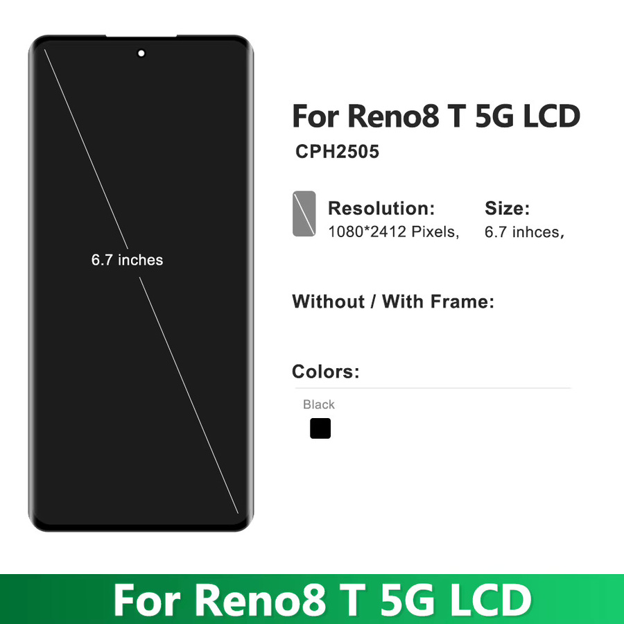 Oppo Reno8 T 5G CPH2505 LCD Display mit Rahmen Super Amoled Touch Panel Ersatz - Bild 2
