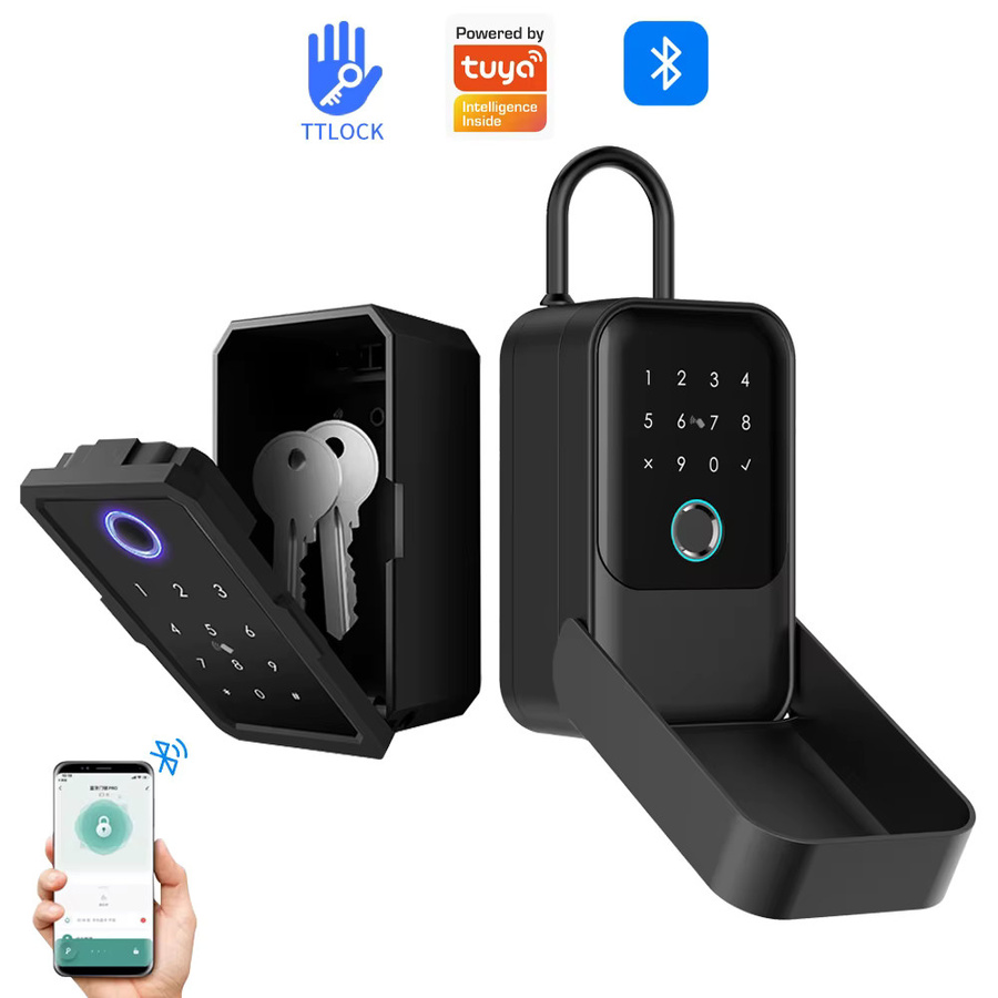 Wasserdichte Smart Lockbox mit Geheimcode und Tuya App-Unterstützung, kompatibel mit Bluetooth-Gateway, Schwarz - Bild 5