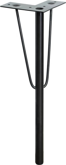 Wagner Möbelbein Hairpin Leg Retro aus Stahl in Schwarz Matt, B/T/H: 12 x 12 x 40 cm - Bild 1
