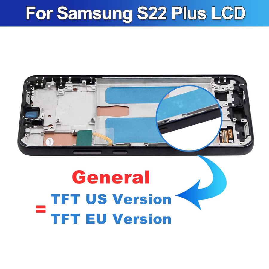Samsung S22 Plus 5G Display mit Touchscreen Digitizer und Rahmen in Schwarz - Bild 2